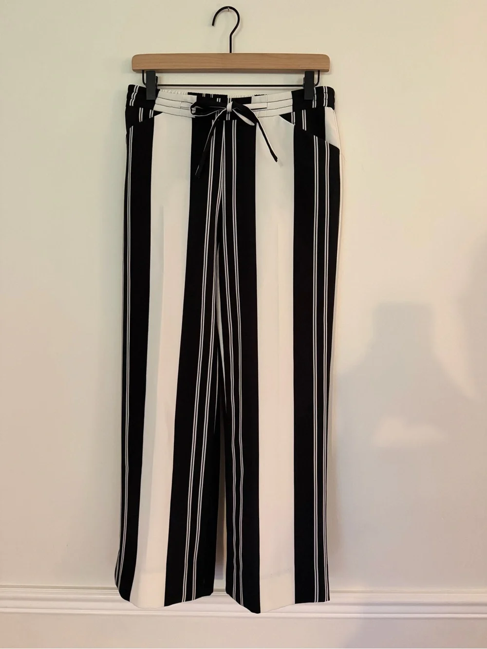 INC Black & White Striped Wide Leg Pants